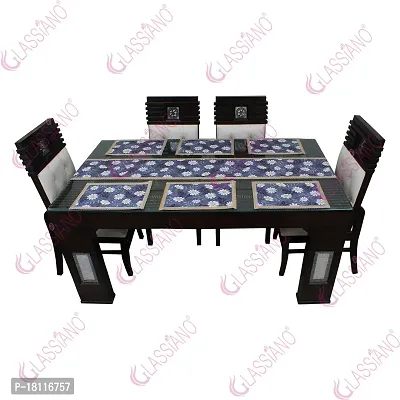 Glassiano PVC Printed Table Mat with Table Runner for Dining Table 6 Seater, Multicolor (1 Table Runner and 6 Mats) SA10-thumb4