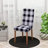 Glassiano Polyester Spandex Removable Adjustable Washable Short Dining Chair Cover for 2 Chairs | Elastic Stretchable Seat Protector Slipcover for 2 Chairs (Print 8) (Pack of 2)-thumb3
