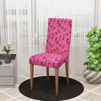 Glassiano Polyester Spandex Removable Adjustable Washable Short Dining Chair Cover for 2 Chairs | Elastic Stretchable Seat Protector Slipcover for 2 Chairs (Print 40) (Pack of 2)-thumb3