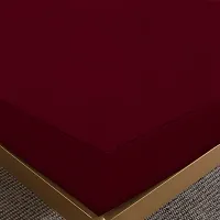 Glassiano Luxury Being Terry Cloth Fitted Mattress Protector Single Bed | Waterproof Ultra Soft Mattress Cover | Hypoallergenic Bed Cover 30X84 inch (MAROON)-thumb4