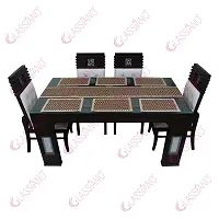Glassiano PVC Printed Table Mat with Table Runner for Dining Table 6 Seater, Multicolor (1 Table Runner and 6 Mats) SA51-thumb3