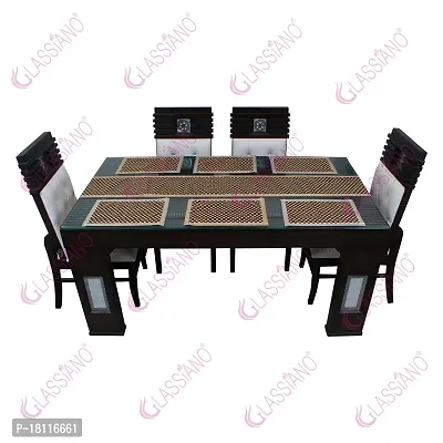 Glassiano PVC Printed Table Mat with Table Runner for Dining Table 6 Seater, Multicolor (1 Table Runner and 6 Mats) SA51-thumb4