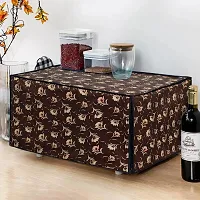 Glassiano Floral Brown Printed Microwave Oven Cover for Bajaj MTBX 2016 20 Litre Grill Microwave Oven Black-thumb1