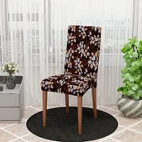 Glassiano Polyester Spandex Removable Adjustable Washable Short Dining Chair Cover for 2 Chairs | Elastic Stretchable Seat Protector Slipcover for 2 Chairs (Print 2) (Pack of 2)-thumb3