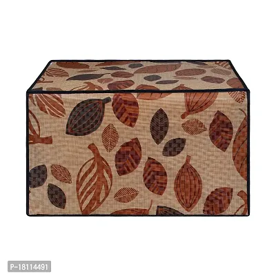 Glassiano Leaves Printed Microwave Oven Cover for LG 28 Litre Convection Microwave Oven MC2886BRUM, Black-thumb5