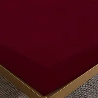 Glassiano Luxury Dimond Terry Cloth Fitted Mattress Protector 36x75 Inches Single Bed | Water Resistant Ultra Soft Mattress Cover | Hypoallergenic Bed Cover (Maroon_Pack of 1)-thumb3