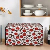 Glassiano White Floral Printed Microwave Oven Cover for LG 32 Litre Convection Microwave Oven MC3286BRUM, Black-thumb2