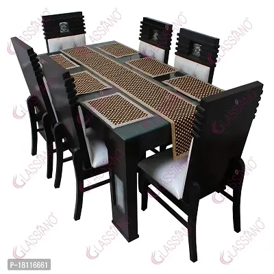 Glassiano PVC Printed Table Mat with Table Runner for Dining Table 6 Seater, Multicolor (1 Table Runner and 6 Mats) SA51-thumb2