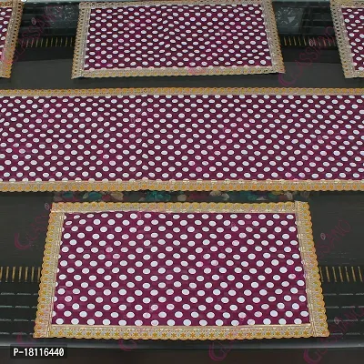 Glassiano PVC Printed Table Mat with Table Runner for Dining Table 6 Seater, Multicolor (1 Table Runner and 6 Mats) SA46-thumb5