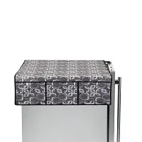 Glassiano Geometric Grey Printed Designer Fridge Top Cover-thumb2