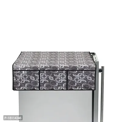 Glassiano Geometric Grey Printed Designer Fridge Top Cover-thumb3