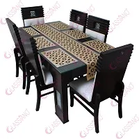 Glassiano PVC Printed Table Mat with Table Runner for Dining Table 6 Seater, Multicolor (1 Table Runner and 6 Mats) SA02-thumb1