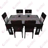 Glassiano PVC Printed Table Mat with Table Runner for Dining Table 6 Seater, Multicolor (1 Table Runner and 6 Mats) SA41-thumb1