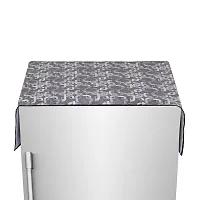 Glassiano Geometric Grey Printed Designer Fridge Top Cover-thumb1