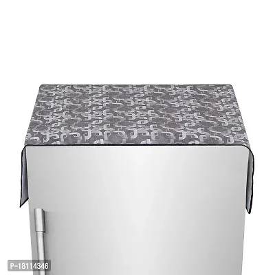 Glassiano Geometric Grey Printed Designer Fridge Top Cover-thumb2