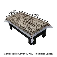 Glassiano Printed Waterproof Centre Table Cover with White Border Lace Size 40x60 Inch, S02-thumb1