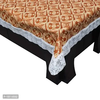 Glassiano Printed Waterproof Centre Table Cover with White Border Lace Size 40x60 Inch, SA54-thumb2