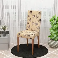 Glassiano Polyester Spandex Removable Adjustable Washable Short Dining Chair Cover for 2 Chairs | Elastic Stretchable Seat Protector Slipcover for 2 Chairs (Print 22) (Pack of 2)-thumb3
