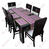 Glassiano PVC Printed Table Mat with Table Runner for Dining Table 6 Seater, Multicolor (1 Table Runner and 6 Mats) SA55-thumb1