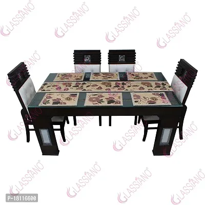 Glassiano PVC Printed Table Mat with Table Runner for Dining Table 6 Seater, Multicolor (1 Table Runner and 6 Mats) SA03-thumb4