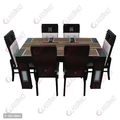 Glassiano PVC Printed Table Mat with Table Runner for Dining Table 6 Seater, Multicolor (1 Table Runner and 6 Mats) SA51-thumb3