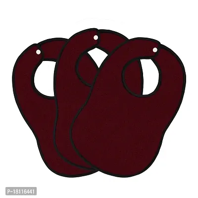 Glassiano Waterproof Baby Bibs Apron for Baby Boy and Baby Girl (Pack Of 3 for 0 month to 2 years), Maroon-thumb0