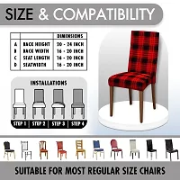 Glassiano Polyester Spandex Removable Adjustable Washable Short Dining Chair Cover for 2 Chairs | Elastic Stretchable Seat Protector Slipcover for 2 Chairs (Print 9) (Pack of 2)-thumb4