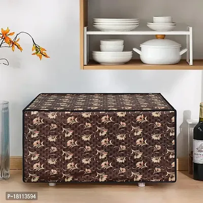 Glassiano Floral Brown Printed Microwave Oven Cover for Bajaj MTBX 2016 20 Litre Grill Microwave Oven Black-thumb3