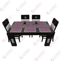 Glassiano PVC Printed Table Mat with Table Runner for Dining Table 6 Seater, Multicolor (1 Table Runner and 6 Mats) SA46-thumb2