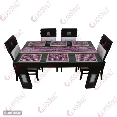 Glassiano PVC Printed Table Mat with Table Runner for Dining Table 6 Seater, Multicolor (1 Table Runner and 6 Mats) SA46-thumb3