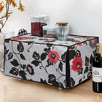 Glassiano Floral and Multi Printed Microwave Oven Cover for LG 28 Litre Convection Microwave Oven MC2886BRUM, Black-thumb1