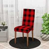 Glassiano Polyester Spandex Removable Adjustable Washable Short Dining Chair Cover for 2 Chairs | Elastic Stretchable Seat Protector Slipcover for 2 Chairs (Print 9) (Pack of 2)-thumb3