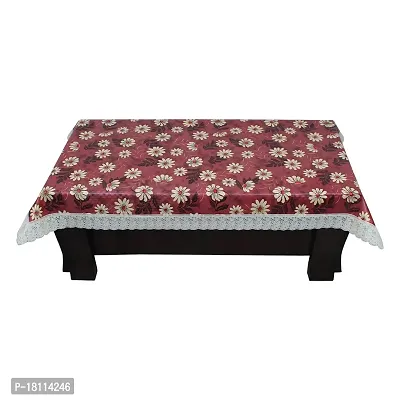 Glassiano Printed Waterproof Centre Table Cover with White Border Lace Size 40x60 Inch, S18