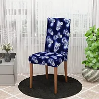 Glassiano Polyester Spandex Removable Adjustable Washable Short Dining Chair Cover for 2 Chairs | Elastic Stretchable Seat Protector Slipcover for 2 Chairs (Print 37) (Pack of 2)-thumb3