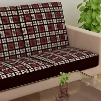 Terry Polycotton Printed Sofa Seat Protector | Flexible | Stretchable | Elastic | Sofa Cover | Sofa Protector Three Seater | Color- Brown  White (Size: 23 inch X 23 inch) Pack of 6-thumb2