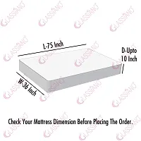 Glassiano Cotton Feel Terry Ultra Soft Waterproof Mattress Protector | Breathable - Hypoallergenic Mattresses Cover with Elastic Strap for Single Bed (75x36 inch|6.2x3 feet, Grey - Pack of 1)-thumb2