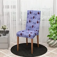 Glassiano Polyester Spandex Removable Adjustable Washable Short Dining Chair Cover for 2 Chairs | Elastic Stretchable Seat Protector Slipcover for 2 Chairs (Print 26) (Pack of 2)-thumb3