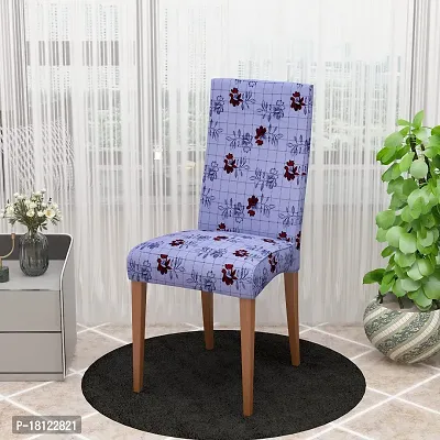 Glassiano Polyester Spandex Removable Adjustable Washable Short Dining Chair Cover for 2 Chairs | Elastic Stretchable Seat Protector Slipcover for 2 Chairs (Print 26) (Pack of 2)-thumb4
