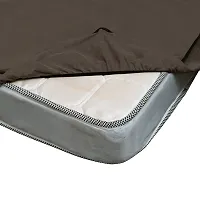 Glassiano Waterproof and Dustproof Poly Cotton Mattress Cover| Mattress Protector with Zipper|Chain for Single Bed (72x48 inch|6x4 feet, Coffee - Pack of 1)-thumb4