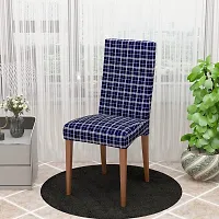 Glassiano Polyester Spandex Removable Adjustable Washable Short Dining Chair Cover for 2 Chairs | Elastic Stretchable Seat Protector Slipcover for 2 Chairs (Print 14) (Pack of 2)-thumb3