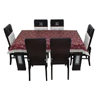 Glassiano Printed Waterproof Dinning Table Cover 6 Seater / 6 Seater Table Cover for Dinning Table Plastic, Size 60x90 Inch, S72-thumb1