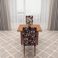 Glassiano Polyester Spandex Removable Adjustable Washable Short Dining Chair Cover for 2 Chairs | Elastic Stretchable Seat Protector Slipcover for 2 Chairs (Print 6) (Pack of 2)-thumb2