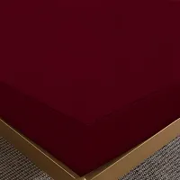 Glassiano Luxury Being Terry Cloth Fitted Mattress Protector Single Bed | Waterproof Ultra Soft Mattress Cover | Hypoallergenic Bed Cover 72X84 inch (MAROON)-thumb4