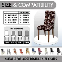 Glassiano Polyester Spandex Removable Adjustable Washable Short Dining Chair Cover for 2 Chairs | Elastic Stretchable Seat Protector Slipcover for 2 Chairs (Print 2) (Pack of 2)-thumb4