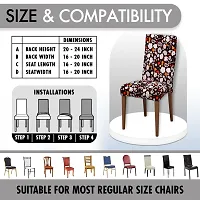 Glassiano Polyester Spandex Removable Adjustable Washable Short Dining Chair Cover for 2 Chairs | Elastic Stretchable Seat Protector Slipcover for 2 Chairs (Print 6) (Pack of 2)-thumb4