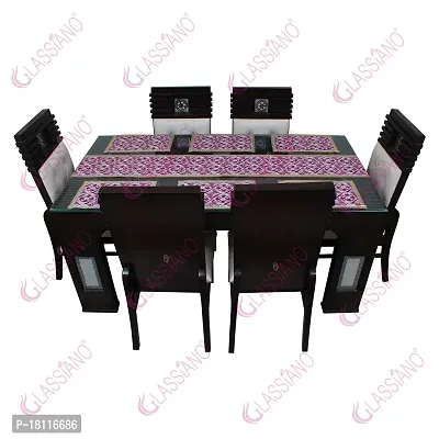 Glassiano PVC Printed Table Mat with Table Runner for Dining Table 6 Seater, Multicolor (1 Table Runner and 6 Mats) SA55-thumb4