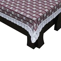 Glassiano Printed Waterproof Centre Table Cover with White Border Lace Size 40x60 Inch, SA41-thumb1