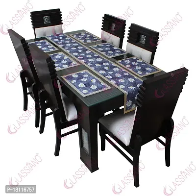 Glassiano PVC Printed Table Mat with Table Runner for Dining Table 6 Seater, Multicolor (1 Table Runner and 6 Mats) SA10-thumb2