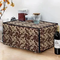 Glassiano Geometric Gold Printed Microwave Oven Cover for LG 28 Litre Convection Microwave Oven MC2846SL Silver-thumb1