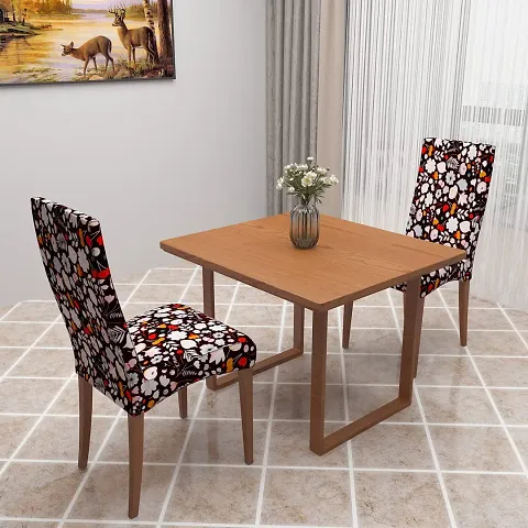 Glassiano Polyester Spandex Removable Adjustable Washable Short Dining Chair Cover